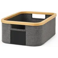 Alpina Opbergmand Bamboe – Opbergsysteem met Handgrepen 38x26x16cm – Bamboe Mand voor Badkamer, Woonkamer en Kast