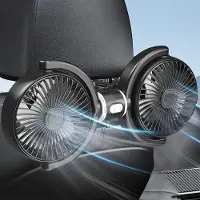 VHV - Auto ventilator - USB ventilator voor achterbank - verstelbare luchtkoeler 3 standen 360° / 120° verstelbaar - voor auto, SUV, kinderen en huisdieren