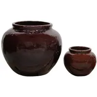 Cozy ibiza Terracotta bloempotten set 2-delig – bruin 70 cm
