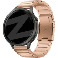 Bandz Titanium 'Link' band geschikt voor Garmin Vivoactive 4S / Garmin Vivomove 3S / Garmin Venu 4 (41mm) / Garmin Venu 3S / Garmin Venu 2S / Garmin Forerunner 265S / Garmin Forerunner 255S – Roségoud