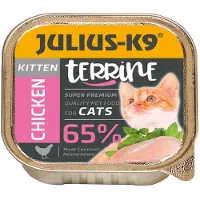 Julius-K9 - Natvoer kat - Natvoer voor kittens – Zachte kattenpaté met kip - 5 x 100g
