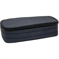 Soho - Luxe Etui Bakmodel XL - Pennenzak - Penetui - Voorzien van dubbelvak - Met interne organizer - 24x12cm - GB BLAZE - Zwart