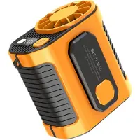 VHV - Tailleventilator - USB oplaadbaar, 100 snelheden, oranje compact model voor camping, wandelen en buitengebruik