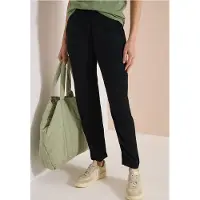 Cecil Dames Slim Legs broek in Loose Fit met structuur - Zwart - M