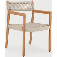 Ethnicraft Jack Geweven Buiten Fauteuil Teak/Koord Beige
