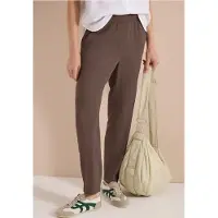 Cecil Dames Slim Legs broek in Loose Fit met structuur - Beige - L