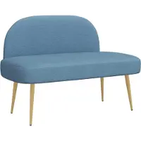 vidaXL Beklede bank met rugleuning Blauw 110 x 60 x 76 cm Katoen Stof
