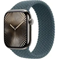 Apple Gevlochten solobandje voor de Watch | 44/45/46/49 mm - Maat 12 - Lake Green