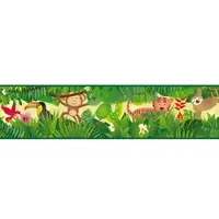 A.S. Création JUNGLE DIEREN BEHANGRAND | Zelfklevend - meerkleurig - Only Borders 11