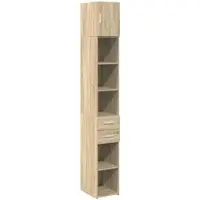 vidaXL Opbergkast smal 30x42,5x225 cm bewerkt hout sonoma eikenkleurig