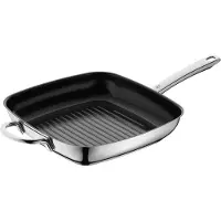 WMF Durado keramische grillpan 28 cm, TransTherm universele panbodem, Cromargan, alle warmtebronnen incl. inductie, ovenbestendig, brede schenkrand
