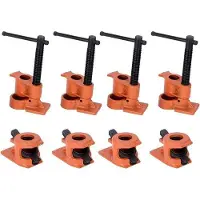 OEM 4 stuks H-staal klemmen, 1/2 inch, met een stevige gietijzeren schroefkop, ideaal voor werkbanken met een brede basis.