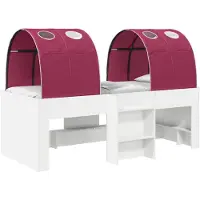 vidaXL Bed met Tunnel 3 st Wit en Rood Bewerkt hout