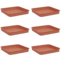 Syfax Vierkante Bloemenschotel 6 st Baksteenrood 15 x 15 x 2 cm