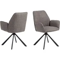 Giga Eetkamerstoel Lugo Met Armleuning Grijs-bruin Basel - Living- Set van 2