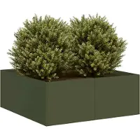 Prolenta Maison Exclusive - Plantenbak, olijgroen, 80x80x30 cm, staal