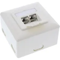 InLine Cat.6A aansluitdoos, AP/UP 2x RJ45 female, RAL9010, wit, verticaal