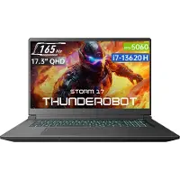 Thunderobot Storm 17 5060 gaminglaptop, 17,3" QHD 165 Hz 2K-scherm, Core i7-13620H, GeForce RTX 5060, 16 GB DDR5 RAM, 1 TB SSD, verlicht toetsenbord, HDMI, Wi-Fi 6, zwart