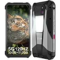 Unihertz Tank 3 pro 5 G Robuuste Projector Telefoon Met 23800 mAh Batterij 32 GB + 512 GB, 6,79 Inch Android 14 Dual SIM Smartphones Onbreekbaar, Hoofdcamera 200 MP/Campinglamp/OTG NFC