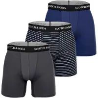 Scotch & Soda Boxershorts donkerblauw / donkergrijs / zwart / wit