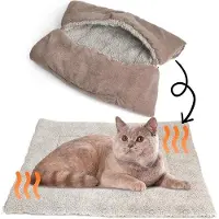 OEM Premium wasbaar hondenbed en kattenbed, 80 x 60 cm - 4-in-1: opvouwbaar en warm - Geschikt voor binnenshuis - Zachte ondergrond voor huisdieren - Geschikt voor kleine tot middelgrote honden en katten.