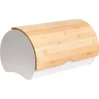 Beliani SAVEUR - Broodtrommel - Wit/Lichtbruin - IJzer