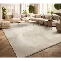 TT Home Woonkamer korte pool effen modern design wasbaar beige 3 140 x 200 cm Vierkant