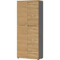 Germania Melamine Draaideurkast Afsluitbaar 800 x 400 x 1.970 mm Bruin, grafiet