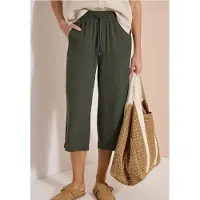 Cecil Dames 3/4 broek met wijde pijpen in Loose Fit - Groen - XS