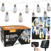 Sarcia.eu Zonne-tuin guirlande 20 LED, Koud Wit Lichtsnoer 5.8m