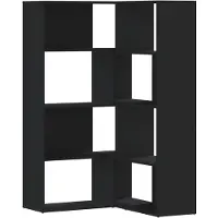 vidaXL Boekenkast 4-laags hoek 85x85x140 cm bewerkt hout zwart