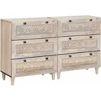 vidaXL Dressoir 2 st 120 x 33,5 x 75 cm massief mangohout Wit