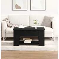 vidaXL Salontafel Zwart Eiken 79 x 49 x 41 cm Bewerkt hout
