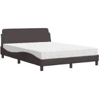 vidaXL Bed met matras "Dover" stof donkerbruin 120x200 cm