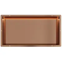 Guido Gusto Copper RVS Inbouwnis 30x60x10cm met tegelflens en LED verlichting
