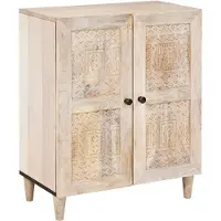 vidaXL Dressoir Wit 60 x 33 x 75 cm massief mangohout