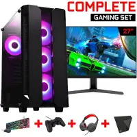 Screenon - Gaming Set - X100128 - V2 (GamePC.X100128 + 27 Inch Monitor + Toetsenbord + Muis, Controller, Headset & Muismat) + WiFi & Bluetooth