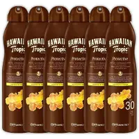 Hawaiian Tropic 6 x - Zonnebrand - Island Glow Dry Oil Continuous Spray SPF 30 - Hydraterend & Beschermend - 177 ml - Zonbescherming - Zonbrand Spray - Droge Olie - SPF 30 - Huidhydratatie