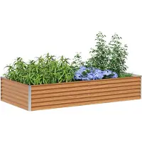 vidaXL Verhoogde plantenbak Lichtbruin 195 x 100 x 36 cm