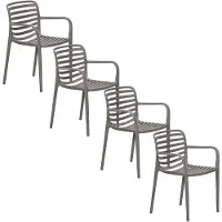 Garden Impressions Mees tuinstoel taupe - 4 stuks