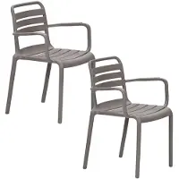 Garden Impressions Moos tuinstoel taupe - 2 stuks