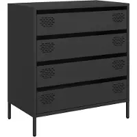 vidaXL Dressoir 68x39x73,5 cm koudgewalst staal zwart