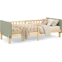 Homestyle4u Kinderbed - 90x200 cm - Houten bed - met lattenbodem - Valbeveiliging - Groen