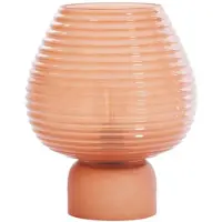 Casa Di Elturo Led tafellamp liora koraal glazen – geribbeld glas Ø22 x 27 cm –