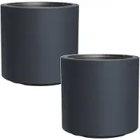 Prosperplast bloempot, met inzet, hoogte 29cm, antraciet - 2 stuks
