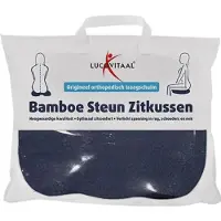 Lucovitaal Bamboe Steun Zitkussen Blauw - 37 x 46 x 8 cm