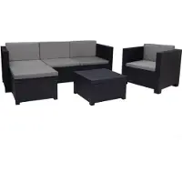 Sp Berner SHAF Manhattan Graphite hoekbankset – modulaire hoekmeubelset voor buiten – duurzame opbergoplossing van gerecycled kunststof – Gemaakt in Spanje