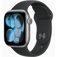 Apple Watch Series 11 GPS 42 mm spacegrijs aluminium horlogekast met zwarte sportband - S/M