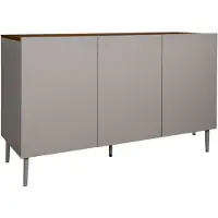 Sweeek Dressoir met 3 deuren metaal en houtdecor 120cm Grijs