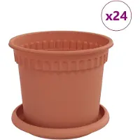 vidaXL Plantenpotten 24 st Baksteenrood Kunststof